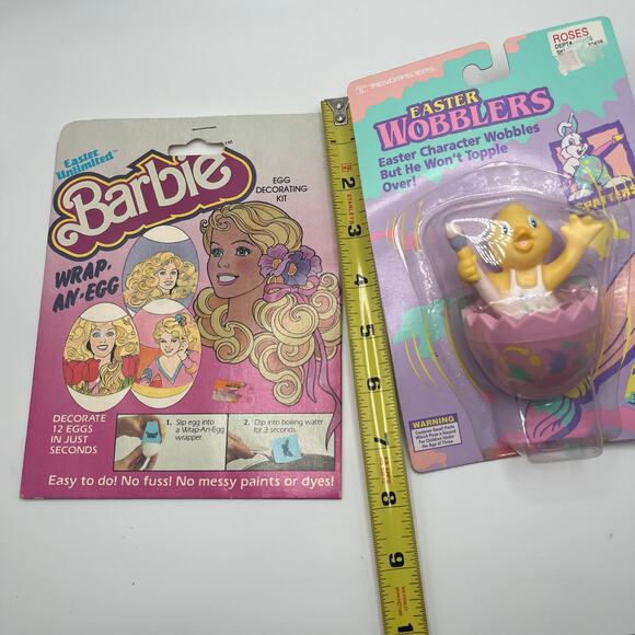 Vintage Easter Barbie Chick Bundle - Barbie Wrap an Egg, Easter Wobblers 1980's - Picture 4 of 7